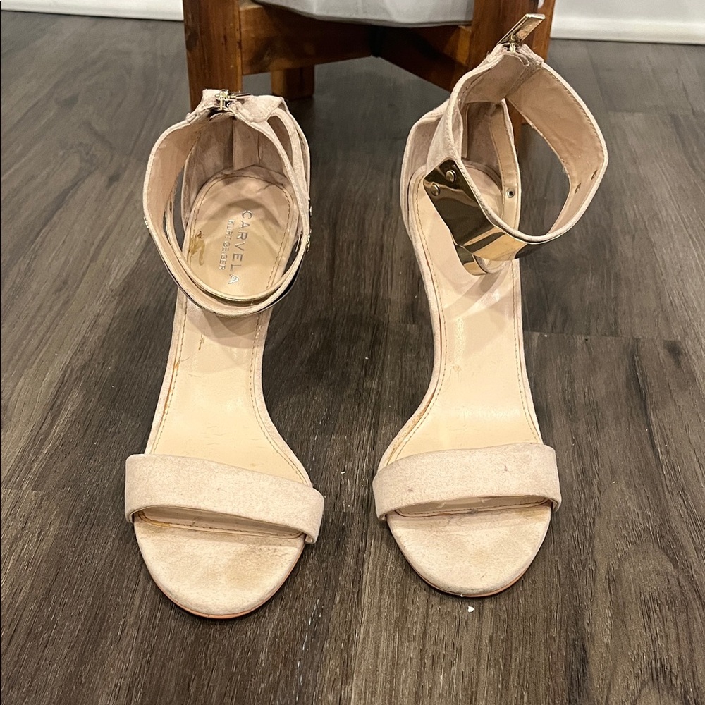 Zara Nude Ankle Strap Heels